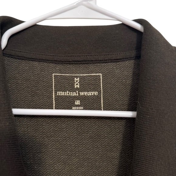 SOLD Mutual Weave Mens 4XL Long Sleeve Polo Shirt Dark Green Brown Cotton Pocket - Picture 2 of 3